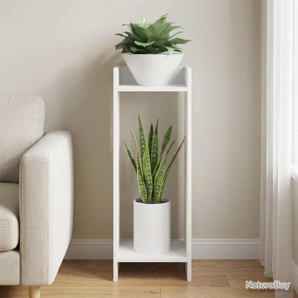 Support de Plante Blanc 30 x 30 x 80 cm Bois d'ing�nierie