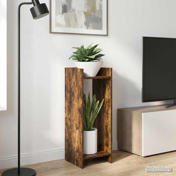 Support de Plante 2 pc Ch�ne Fum� 30 x 30 x 80 cm