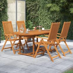 Ensemble &agrave; manger de jardin 5 pcs Bois d'acacia massif 120-170 cm