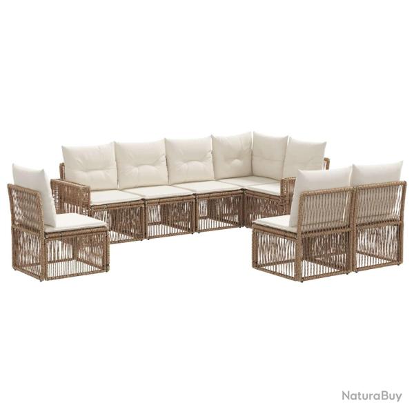 Ensemble de canap� de jardin 8 pcs Beige et blanc cr�me