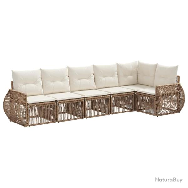 Ensemble de canap� de jardin 6 pcs Beige et blanc cr�me