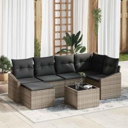 Ensemble de salle &agrave; manger pour jardin 7 pcs Gris clair