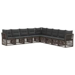 Ensemble de canap&eacute; de jardin 9 pcs Gris polyrotin