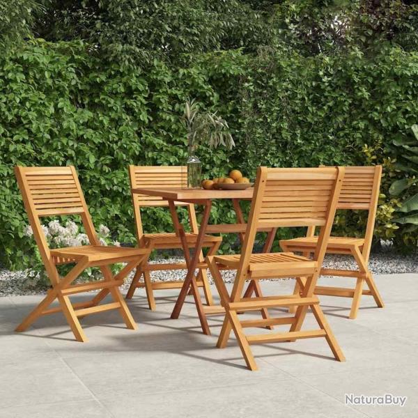 Chaises de jardin pliantes lot de 4 47x62x90cm bois massif teck