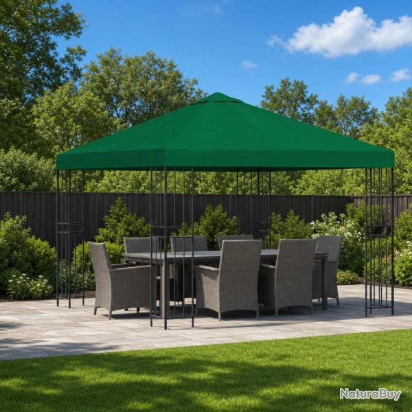 Pavillon 3 x 3 m Vert Polyester et Acier 190 gsm