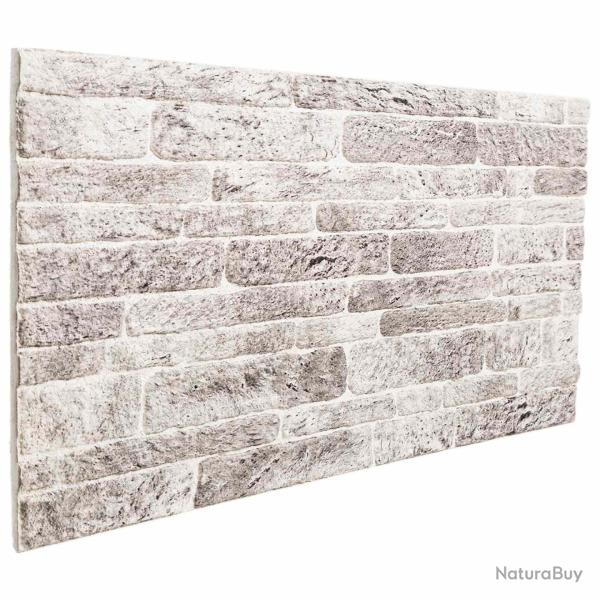Panneaux muraux 10 pcs Gris clair et blanc 100 x 50 cm