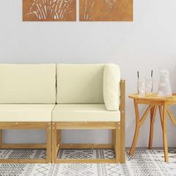 Canap&eacute; d'angle ext&eacute;rieur Bois d'Acacia Massif Blanc