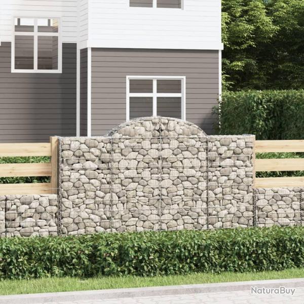 Paniers � gabions arqu�s 6 pcs 200x50x120/140 cm Fer galvanis�