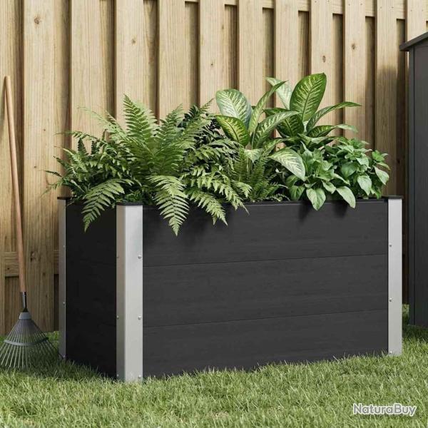 Jardini�re sur�lev�e Noir 100 x 50 x 54 cm WPC et Aluminium