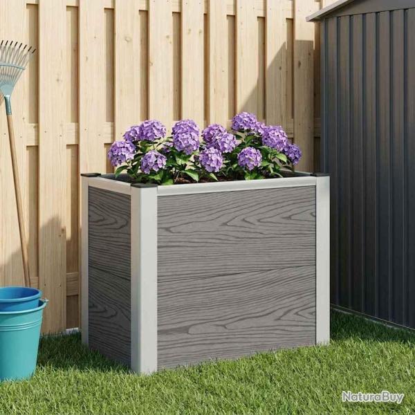 Jardini�re sur�lev�e Gris 50 x 30 x 42 cm WPC et Aluminium