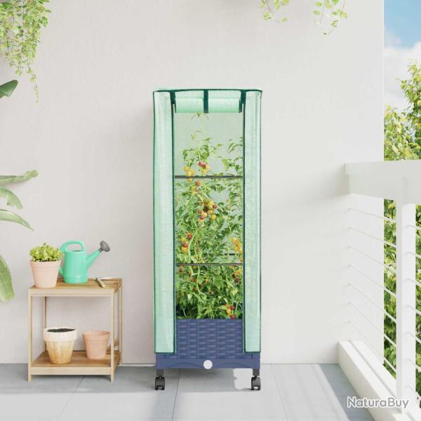Jardini�re de jardin avec couverture de serre et roues PP