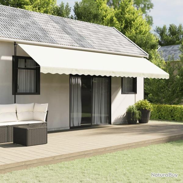 Tissu de remplacement de cantonni�re d'auvent rayure cr�me 6 m
