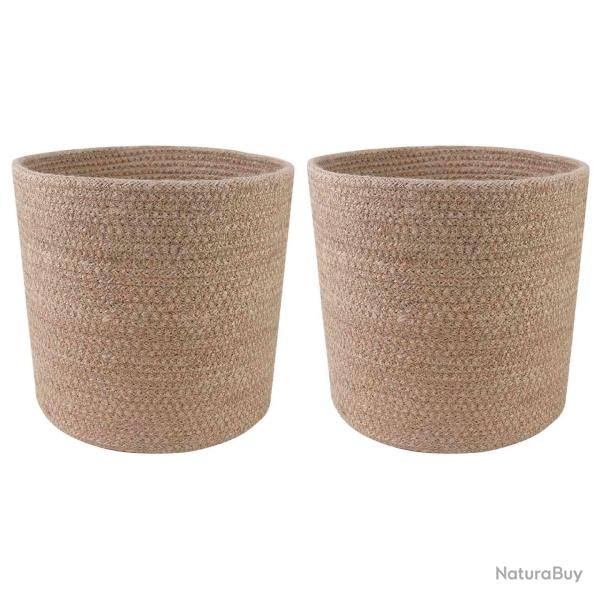 Ensemble de Pots � Plantes 2 pcs Naturel � 21 x 21 cm