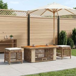 Ensemble de salle &agrave; manger pour jardin 4 pcs Beige et cr&egrave;me