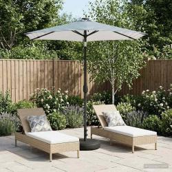 Parasol de jardin avec lumi&egrave;res LED et base 230 x 230 cm