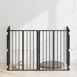 Porte pour chien 4 pcs Noir 60 x 80 cm Acier galvanis&eacute;