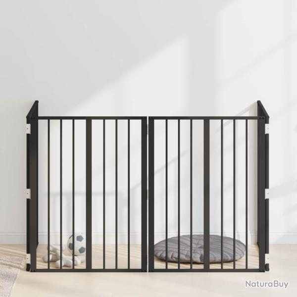 Porte pour chien 4 pcs Noir 60 x 80 cm Acier galvanis�
