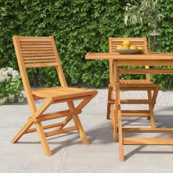 Chaises de jardin pliantes lot de 2 47x62x90cm bois massif teck