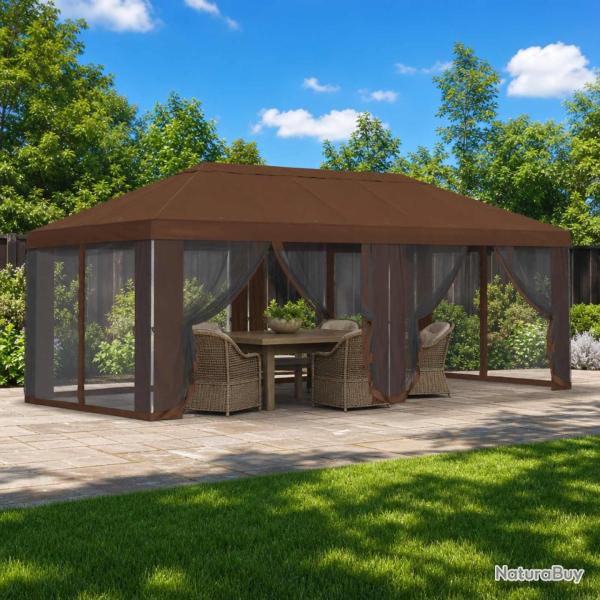 Housse de tonnelle avec murs lat�raux 6 x 3 m Marron Polyester