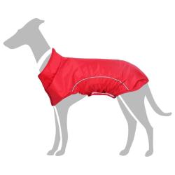 Imperm&eacute;able pour chien avec bandes r&eacute;fl&eacute;chissantes polyester rouge taille S