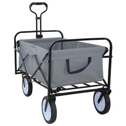 Chariot &agrave; Main Pliable Gris 94 x 53 x 99 cm Tissu Oxford