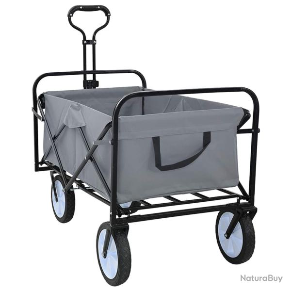 Chariot � Main Pliable Gris 94 x 53 x 99 cm Tissu Oxford