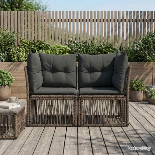 Canap� de jardin 2-Nombre de places Gris polyrotin