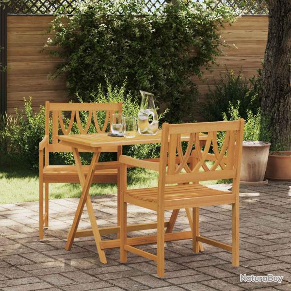 Chaises de jardin 2 pcs Naturel Bois d'Acacia Massif