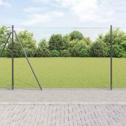 Cl&ocirc;ture hexagonale avec base en b&eacute;ton 10 x 1,5 m Gris Maille