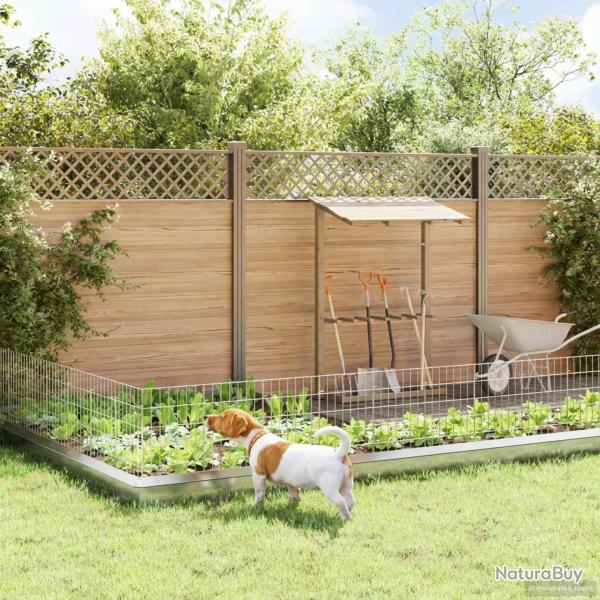Cl�ture de jardin avec piquets 12 pcs 35 x 50 cm Mesh Argent�