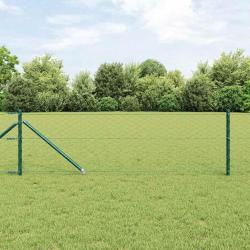 Cl&ocirc;ture hexagonale avec poteau 10 x 0,8 m Vert Maille