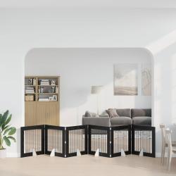 Porte de chien pliable avec supports 6 pcs Ch&ecirc;ne noir 482 cm