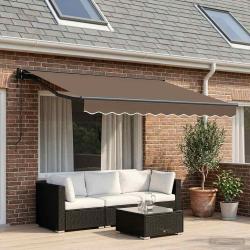 Auvent r&eacute;tractable Taupe 3 x 2,5 m Polyester et Aluminium