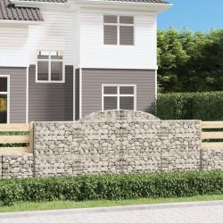 Paniers &agrave; gabions arqu&eacute;s 4 pcs 300x50x120/140 cm fer galvanis&eacute;
