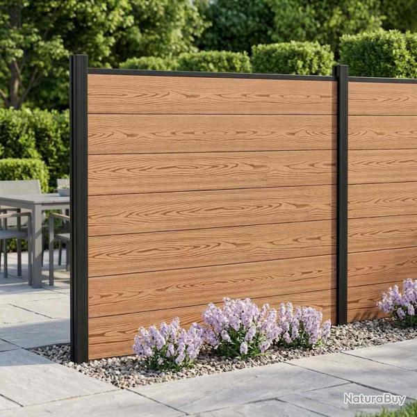Panneau de cl�ture WPC et Aluminium Marron
