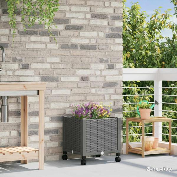 Jardini�re avec Roues Gris clair 40 x 40 x 48 cm PP