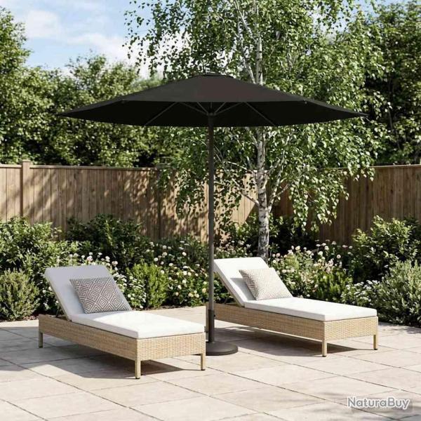 Parasol de jardin 230 x 230 cm Polyester Rectangulaire Noir