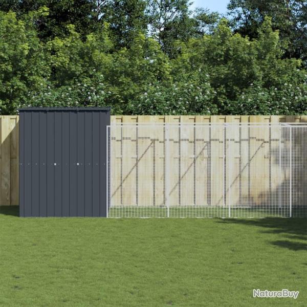 Niche pour chien avec cour anthracite 165x659x181 cm