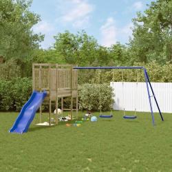 Aire de jeux d'ext&eacute;rieur bois de pin impr&eacute;gn&eacute;