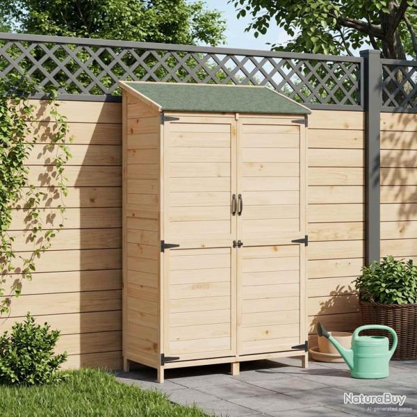 Abri de jardin Naturel 106,5 x 56 x 176 cm Bois de Sapin Massif