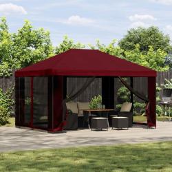 Abri de jardin avec parois 4 &times; 3 m Bordeaux Polyester et Acier