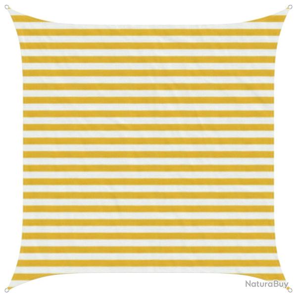 Voile d'ombre Jaune et blanc 2,5 x 2,5 m HDPE