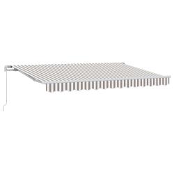 Auvent r&eacute;tractable 2 pc Gris clair et blanc 3,5 x 2,5 m