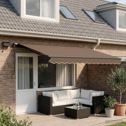 Auvent r&eacute;tractable Taupe 500 &times; 300 cm Tissu et Aluminium