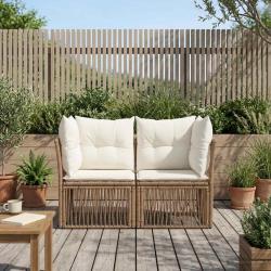 Canap&eacute; de jardin 2-Nombre de places Beige polyrotin