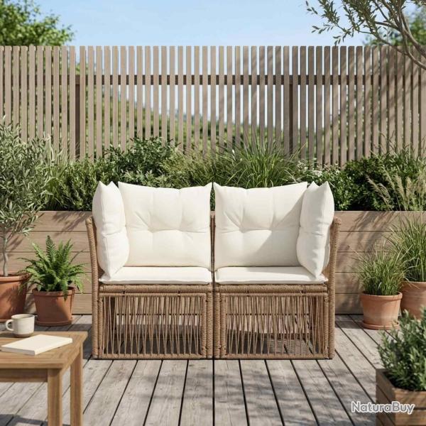 Canap� de jardin 2-Nombre de places Beige polyrotin