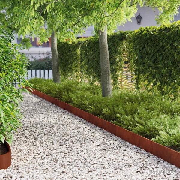 Bordure de Pelouse 20 pcs 103 x 15 cm Acier Rouill�
