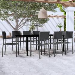 Ensemble &agrave; manger de jardin 9 pcs Noir