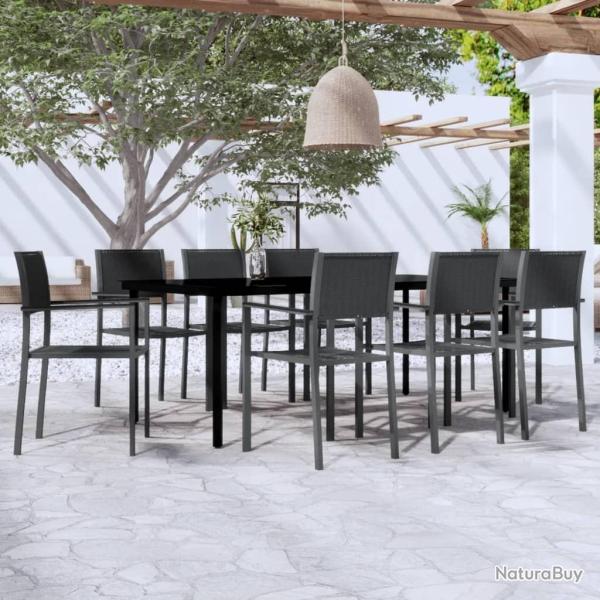 Ensemble � manger de jardin 9 pcs Noir