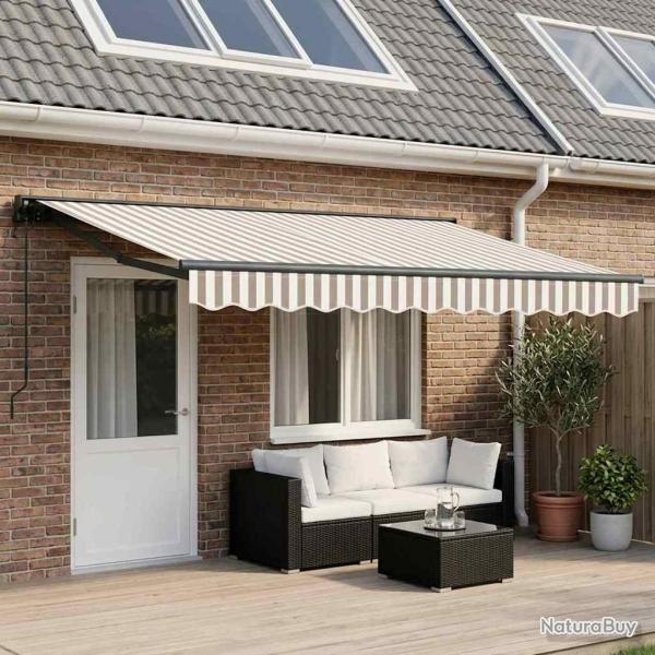 Auvent r�tractable Gris clair et blanc 4 � 3 m
